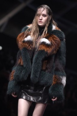 Three shades of fur at Just Cavalli - Fall-Winter 2015-2016 ready-to-wear collection ©OLIVIER MORIN / AFP