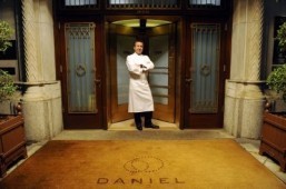 French chef Daniel Boulud poses at the entrance at his flagship restaurant 'Daniel' in New York. ©AFP PHOTO/Emmanuel Dunand