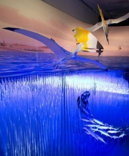 Part of the exhibit called "Pterosaurs: Flight in the Age of Dinosaurs" shown at a preview April 1, 2014 at the American Museum of Natural History. ©AFP PHOTO/Don Emmert