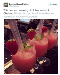 Frosé at Beaufort House, Chelsea, London, August 1, 2016. © BeaufortHouseChelsea / Twitter BeaufortHouseChelsea / Twitter