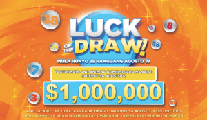 $1 milyong jackpot ngayong linggo!