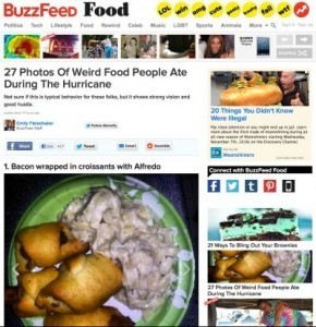 Hurricane Sandy survivors post photos of their ‘storm meals’