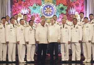 President Aquino swears in military officials in Malacanang