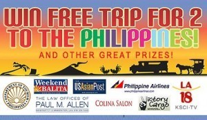 Free trip for two to the Philippines raffle drawing on December 20th