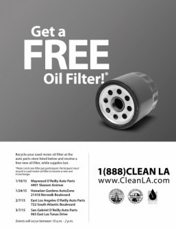 LA County to host used oil and filter recycling event in Hawaiian Gardens