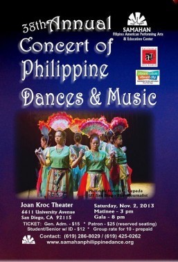 Annual Concert of Philippine Dances and Music held on November 2, 2013 at The Joan B. Kroc Theater, San Diego – Commemorating the Legacy of Samahan’s Founder