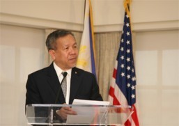 Trade and Industry Secretary Gregory Domingo delivers his remarks during the Independence Day Reception of the Philippine Embassy at the Hay Adams Hotel in Washington, D.C. on Wednesday (Philippine Embassy Photo by Elmer G. Cato)