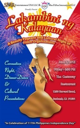 Lakambini ng Kalayaan Cultural Pageant June 3 at YMCA Glendale