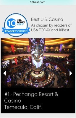 Favorite casino in America survey results announced today revealing top resort/casino in US