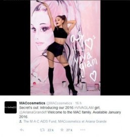 Ariana Grande is the new Viva Glam spokesperson for MAC