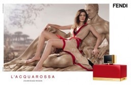 Chiara Mastroianni is the face of Fendi's "L'Acquarossa" fragrance in a campaign by Jean-Baptiste Mondino. ©Jean-Baptiste Mondino