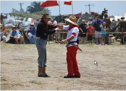 Photo above shows the re-enactment on how the Philippine-American War started due to a “mis-understanding”.