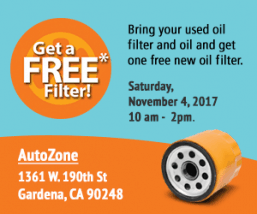 Free Oil Filter & Motor Oil Recycling Event!
