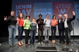 Garcetti wears denim in protest vs sexual violence