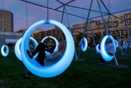 Boston installs glow-in-the-dark swings for adults