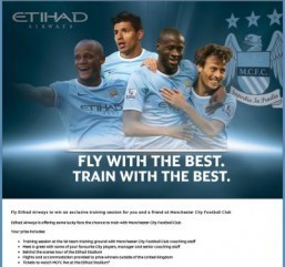 Etihad Airways offers chance to train with Manchester City