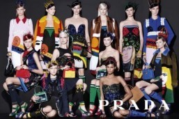 Prada Spring-Summer 2014 campaign highlights colorful mixing