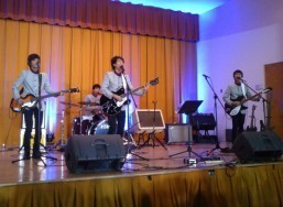 REO Brothers during a fundraising concert held on 15 March 2014 at Incarnation Community Center Gym, Glendale, California.