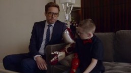 Watch Robert Downey Jr. deliver Iron Man bionic arm to boy in viral video