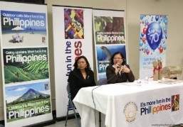 Tourism Director Cuevas and Consul General during Q & A with audience. Right photo shows Tourism Deputy Director Manny Ilagan presenting the basic tour package of the 9th ACGTDT.