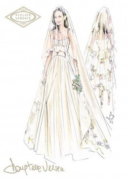 Angelina Jolie weds in Versace – see the sketch