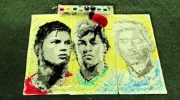 World Cup mural painted with soccer ball