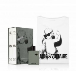 Tome 1 - La Pureté For Him by Zadig & Voltaire The French ready-to-wear brand presents its Tome 1 - La Pureté For Him fragrance in a box that resembles a boxed set of books. One box contains the fragrance, and the other, a Zadig & Voltaire T-shirt. Price: €47 (around $64) ©Zadig & Voltaire